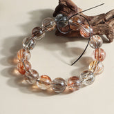 Handmade Black Gold Rutilated Quartz Bracelet with natural energy-healing gemstones.